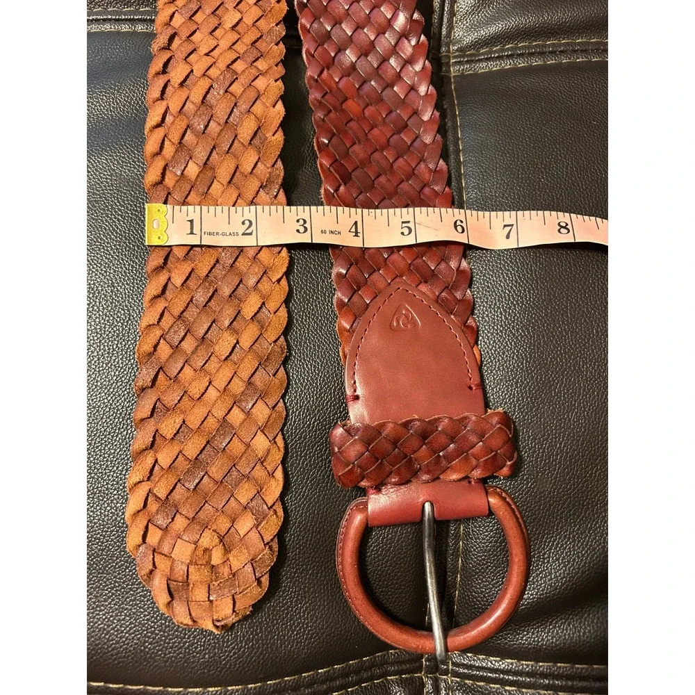 VTG Jockey Woven Leather Belt. Cognac Brown. Women's Size S/M